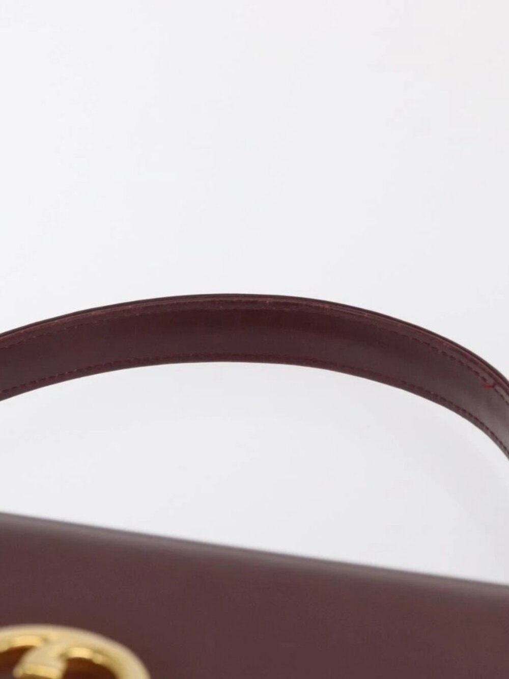 GUCCI Hand Bag Leather Bordeaux Gold Auth ep13170 - Picture 9 of 16